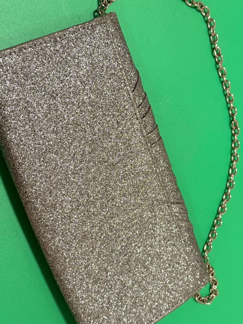 Icing Convertible Pleated Silver Glitter Envelope Clutch/shoulder Evening Bag - Picture 6 of 8